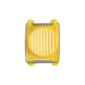 Yellow plastic egg slicer with metal wires for kitchen cooking, egg cutting tool main view. - Yellow
