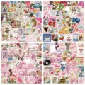 200st roze esthetische stickers schattige vinyl waterdichte stickers voor laptop fles - Roze Esthetiek