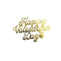 Adorno de pastel Happy Valentines Day acrilico dorado, ideal para decoracion de fiestas. - Dorado Happy Valentine's Day 5