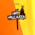 Halloween black acrylic cake topper castle bat party dessert decoration insert 9.5cm - Castle