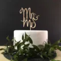 Wooden Mr Mrs Cake Topper Wedding Cake Decoration Rustic Party Dessert Table Supplies - Style 3