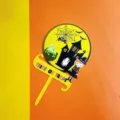 Halloween cake topper acrylic spooky haunted house witch party decoration festival props - Spider on Yellow Background