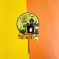 Halloween acrylic cake topper spooky party decoration dessert insert spooky castle design - Spider with Gold Base