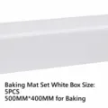 Tapis de cuisson BBQ en téflon ensemble d'emballage boîte blanche antiadhésif résistant. - Boîte blanche (pour grand ensemble de tapis de barbecue 500x400 mm)