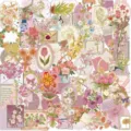 Vintage bloemen PET stickers set, waterdichte vergulde scrapbooking decoratie stickers. - 50 stuks bloemen TJ001