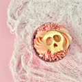 Halloween Acryl Cupcake Topper goldener Totenkopf Party Dekoration rosa süß gruselig - Goldener Schädel
