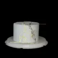 Topper para pastel de graduación de acrílico dorado diseño minimalista line art fiesta - Mujer Sosteniendo Certificado / Dorado