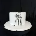 Adorno para tarta de acrílico minimalista silueta sombrero de doctor graduación - Doctor Elevando Certificado / Negro