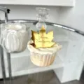 Gold acrylic maple leaf cupcake topper with Friendsgiving text for Thanksgiving party decor. - Style 6 / Gold