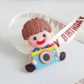 Simpatico topper per torta in gomma morbida per feste di compleanno e regali per bambini. - Fotocamera in gomma morbida per bambini