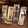 Leuke honden boekenleggers papieren set met schattige dierenmotieven voor boeken en lezen. - 30 Stuks Lezende honden