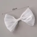 Weisse Organza Schleife Haarklammer elegante grosse Haarspange Variante Mode Stil Damen - Große Schleife 1 Stk