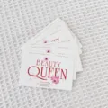 Set di biglietti d'auguri decorativi per cupcake e festa, elegante design floreale. - Biglietti Beauty Queen / Set di 10 fogli