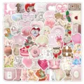 Roze esthetische stickerpakket waterdicht schattig girly telefoonhoesje decoratie 100st - Roze
