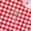 Hölzerner Happy Birthday Tortenaufsatz mit Blattkranz Design für Party Dekoration. - Stil D