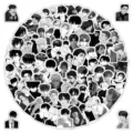 103Pcs Black and White Anime Stickers Aesthetic Cool Manga Boy Decals for Luggage Laptop - 103 Pieces/Pack / Black and White