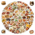 Realistic food stickers pack 103pcs waterproof cute decors for laptop water bottle diary journal - Realistic Food / 103 Pieces/Pack