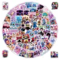 Detailed view of 100pcs KPop Demon Hunters anime graffiti stickers set waterproof. - 100 Pcs Witch Hunter Team
