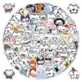 Cute cat stickers pack, waterproof vinyl cartoon doodle decals for water bottles, laptop, skateboard. - 103 Pieces Basil Cat A Stickers