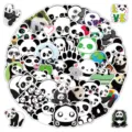 Cute cartoon giant panda stickers pack, 50pcs waterproof DIY vinyl decals for laptop water bottle - Giant Panda / 50 Pieces/Pack