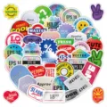 Set of 52 retro laser holographic waterproof English slogan stickers for journals and crafts. - 52 Pieces American Retro Laser English Slogan Stickers