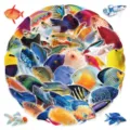 52pcs colorful marine fish PET transparent stickers for mobile phone and laptop decor. - Colorful Fish / 52 Pieces/Pack