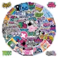 Hip hop street art graffiti stickers set for skateboard laptop water bottle decoration - 50 Pieces/Pack / Multicolor