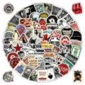 Aesthetic vintage Y2K graffiti stickers pack, waterproof vinyl decal for water bottle skateboard laptop. - American Retro Y2K Graffiti / 103 Pieces/Pack / Colorful