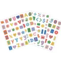 Bonitas hojas de pegatinas de alfabeto ingles de dibujos animados, impermeables para diario y maleta. - 8 Hojas/Set