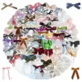 Transparent bow stickers set, waterproof PET decorative decals for journals, crafts. - 102 Pieces/Pack