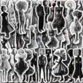 Adesivi di moda surrealisti in bianco e nero, decalcomanie estetiche monocromatiche per valigie. - Fotografia Surrealista Monocroma / 50 Fogli