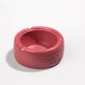 Resin tire ashtray, creative rose red car wheel ash tray for home and office decor. - Crimson