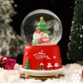 Christmas snow globe music box with Santa Claus and snowman, perfect holiday gift and decor. - 260 Christmas Tree & Santa Stickers