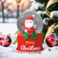Christmas snow globe music box with Santa Claus figurine, festive red base holiday gift. - 2062 Santa - Gift Box