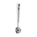 Stainless steel coffee scoop with bag clip, durable multi-function kitchen measuring tool. - Silver
