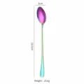 Stainless steel long handle stirring spoon rainbow ice tea dessert spoon home kitchen tableware - Iced Pointed Spoon / Rainbow