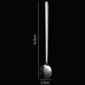 Stainless steel long handle round spoon for coffee and ice, sleek kitchen tableware. - 410 Stainless Steel - 17cm / Silver