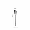Stainless steel hammered dessert spoon, elegant dining flatware, 16.5cm long silver spoon. - Dessert Spoon / Silver