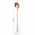 Stainless steel long handle spoon rose gold coffee dessert spoon 18.8cm table spoon - Iced Round Spoon / Rose Gold
