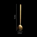 Gold 304 stainless steel long handle coffee spoon, elegant round mixing spoon for home use. - 410 Stainless Steel - 13cm / Silver