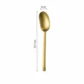 Gold stainless steel dinner spoon with matte finish, size 20.7x4cm, premium cutlery variant. - Dinner Spoon / Gold