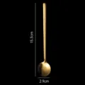 Stainless steel long-handled gold coffee spoon, 15.3cm length, elegant tableware. - 410 Stainless Steel - 15cm / Silver