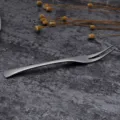 Stainless steel fruit fork matte finish mini two-tine dessert fork kitchen tableware - Tea Fork