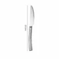 Hammered stainless steel steak knife with ergonomic textured handle, ideal for luxury dining. - Dinner Knife / Silver