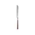 Stainless steel cake knife with walnut wood handle, matte brushed finish, kitchen tool. - Cake Knife