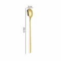 Gold long handle stainless steel spoon, Korean style ice tea and cocktail bar spoon. - 20cm / Gold