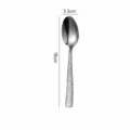 Hammered stainless steel dinner spoon with textured handle variant, silver finish table flatware. - Dessert Spoon / Silver