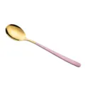 Korean style 304 stainless steel spoon with pink frosted handle and shiny gold head. - Pink Gold