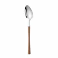 Stainless steel spoon with wooden handle 19.8cm modern dinnerware cutlery for kitchen - Dinner Spoon / Wood Grain Silver