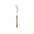 Stainless steel fork with imitation wood handle, minimalist ins style tableware single item variant. - Tea Fork / Wood Grain Silver